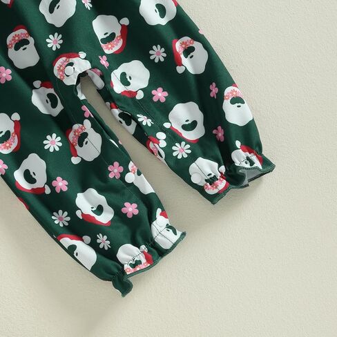 Newborn Baby Girl Christmas Outfit Christmas Tree Print Long Sleeve Romper Suspender Pant Fall Winter Clothes 3Pcs in Saudi Arabia