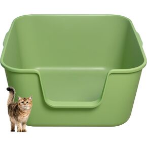 Extra Large Cat Litter Box, 23" x 23" x 12", Jumbo Cat Litter Box, Cat Boxes for Indoor Cats, Made of Polypropylene with Ag+, Kitty Litter Box, Cat Litter Boxes, Extra Large Litter Box