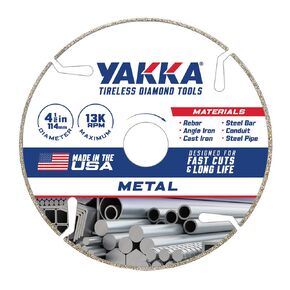 Yakka 4.5 Inch Metal Cutting Segmented Diamond Blade cuts a Wide Range of Metals, Comes with 7/8 inch Arbor and 5/8 inch Reducer Ring