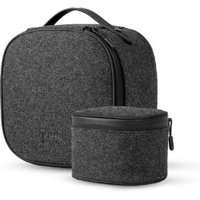 KIWI design P4 Two-Piece Portable Carrying Case Set Compatible with Meta Quest 3S/3/2/Vision Pro and Touch Controllers Accessories, Mini Travel Case