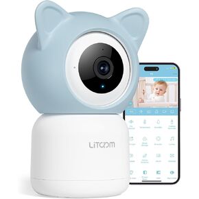 جهاز مراقبة الطفل من ليتوكام، كاميرا فيديو عالية الدقة 4 ميجابكسل للأطفال مع رؤية ليلية، التهويدات، كشف البكاء، كشف الحركة، مستشعر درجة الحرارة والرطوبة، التحدث في اتجاهين، التحكم في التطبيق in Kuwait