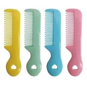 Pack Of 4 Colorful Round Tip Bristles Baby Cute Comb Baby Grooming For Sensitive Scalp Skin, for Nursery Newborn Infant Girl Boy Kids Comb Baby,Grooming and Healthcare Kits