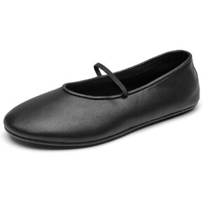 BEAU TODAY Womens Mary Jane Fats, Genuine Leather Ballet Flats for Women, Comfortable Sheepskin Round Toe Mary Jane Shoes Cute Fashion Flat Shoes