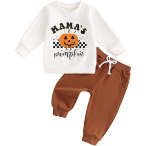 طفل الفتيان قطعتين الزي هالوين طويلة الأكمام اليقطين رسالة البلوز البلوز السراويل ملابس الخريف والشتاء in Kuwait