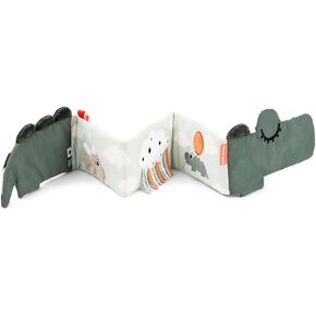 Fold-Out Soft Book Croco Green - Activity Toy for Curious Little Minds and Fingers - Featuring Playful Dots, Contrasting Stripes, and Crinkle Sound - Perfect for Learning and Development