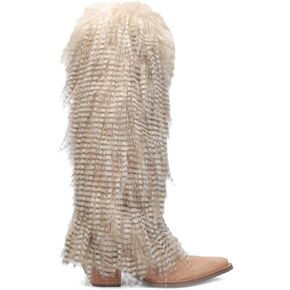 Dingo Womens Snuggles Snip Toe Casual Boots Over the Knee Mid Heel 2-3" - Brown