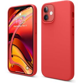 elago Compatible with iPhone 12 Mini Case, Liquid Silicone Case, Full Body Protective Cover, Shockproof, Slim Phone Case, Anti-Scratch Soft Microfiber Lining, 5.4 inch (Black)