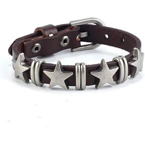 GelConnie Punk Leather Cuff Bracelet Adjustable Straps Wrap Bracelets Arm Armor Cuff Gothic Leather Wristbands for Men, Women