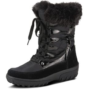 Flexus Spring Step Stormy Boots for Women - Waterproof Women's Snow Boots With Adjustable Lace and Zippers - Faux Fur Winter Boots for Outdoor