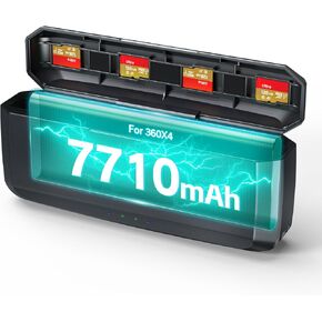 360 X4 Battery Charger, 7710mAh Portable Charger Compatible with insta360 X4, PD3.0 20w Fast Charge, 80% in 35mins, Reverse Charging, Dual Battery Charger (Batteries Not Included)