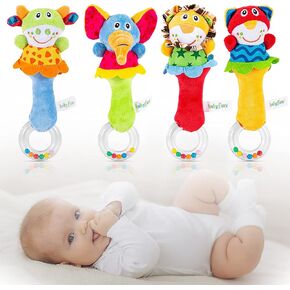 Baby Soft Rattles Toys - Infant Sensory Development Hand Grip Toys