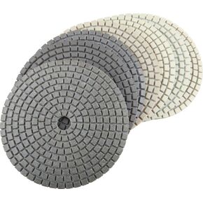 DAMO Diamond Polishing Pads 4 inch Dry Set of 7 + Back Holder for Marble Granite Concrete Countertop Floor