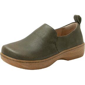 Alegria Women's Origin Orygin Wood Grain Leather Slip On Clog