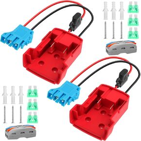 Power Wheel Adapter for Milwaukee M18 Battery Adapter 2 Pack, 18V Power Wheel Battery Converter Kit with Fuses Holder Harness Connector Wire Terminals for RC Car DIY