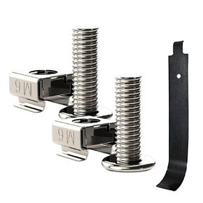 50 Pack M6 Rack Mount Cage Nuts, Screws and Washers w/Insertion and Removal Tool for Rack Mount Server Cabinet, Server Shelves, Routers, Patch Panel, Cable Ties for Free (Cage Nut/Screw+Tool)