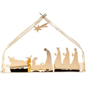 Alessi BM09 GD Bark Crib Christmas Crib in 18/10 Stainless Steel, Gold Plated.