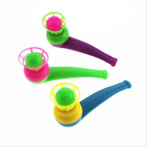 3pcs Random Color Floating Blow Pipe Balls Game Toys, Stress Reliever Balance Blowing Toys for Toddlers Kids Adults Funny Party Supplies Balls, Floating Blow Pipe and Balls Balance Blowing Toys