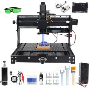CNCTOPBAOS 500W 2 in 1 CNC Router Kit,5.5W 5500mW Module,3020 Plus Mini CNC Milling Machine,GRBL Offline Controller Limit Switch E-Stop Engraving Cutting Metal Wood Acrylic MDF Leather