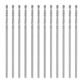 HARFINGTON 12pcs Micro Jobber Twist Drill Bits #55 1.3mm / 0.0512" High Speed Steel HSS Mini Drilling Bit Tool for Stainless Steel Aluminum Wood Plastic