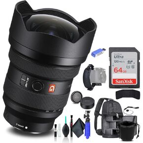 Sony FE 12-24mm f/2.8 GM Lens SEL1224GM, Backpack, 64GB Card, Card Reader, Flex Tripod, Memory Card Wallet, Cap Keeper, Cleaning Kit, Hand Strap, and More
