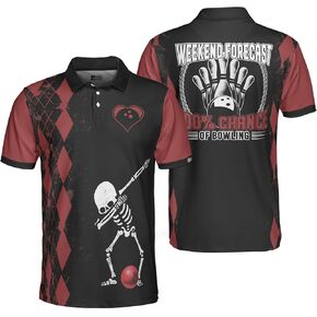 HYPERFAVOR Smart Bowling Polo Shirts for Men- Bowling Shirts for Men - Bowling Shirts Short Sleeve Polo Set 3