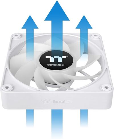 مروحة تبريد Thermaltake CT140 EX ARGB Sync للكمبيوتر الشخصي باللون الأبيض (عبوة من 3 مراوح)، اتصال مغناطيسي، مزامنة اللوحة الأم 5 فولت، 16.8 مليون لون، 9 مصابيح LED قابلة للتحكم، حافظة 140 مم/مروحة مبرد، CL-F191-PL14SW-A in Saudi Arabia