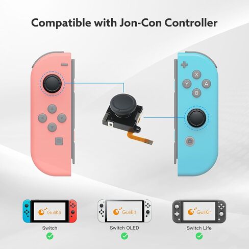 BRONAL Hall Effect Joystick, Joycon Joystick Replacement, No Drift, Replacement Joystick Analog Thumb for Switch JoyCon, Switch OLED & Switch Lite Right/Left Stick (2pcs with Repair Kit) in Saudi Arabia