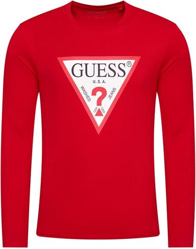 GUESS Men's Crewneck Long Sleeve Original Logo Tee in Saudi Arabia