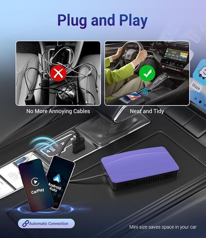 Play2Video Pro CarPlay Ai Box, Streaming Magic Box Multimedia Video Adapter Built-in YouTube & Netflix, 3 in 1 Wireless CarPlay/Android Auto Adapter for Factory Wired CarPlay Cars From 2016 Dark Green in Saudi Arabia