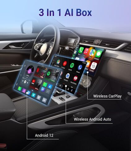Play2Video Pro CarPlay Ai Box, Streaming Magic Box Multimedia Video Adapter Built-in YouTube & Netflix, 3 in 1 Wireless CarPlay/Android Auto Adapter for Factory Wired CarPlay Cars From 2016 Dark Green in Saudi Arabia