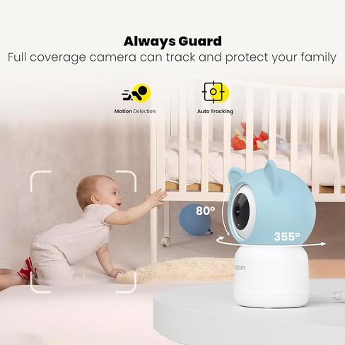 جهاز مراقبة الطفل من ليتوكام، كاميرا فيديو عالية الدقة 4 ميجابكسل للأطفال مع رؤية ليلية، التهويدات، كشف البكاء، كشف الحركة، مستشعر درجة الحرارة والرطوبة، التحدث في اتجاهين، التحكم في التطبيق in Kuwait