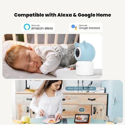 جهاز مراقبة الطفل من ليتوكام، كاميرا فيديو عالية الدقة 4 ميجابكسل للأطفال مع رؤية ليلية، التهويدات، كشف البكاء، كشف الحركة، مستشعر درجة الحرارة والرطوبة، التحدث في اتجاهين، التحكم في التطبيق in Kuwait