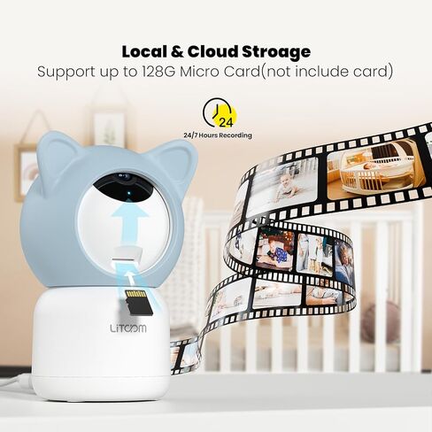 جهاز مراقبة الطفل من ليتوكام، كاميرا فيديو عالية الدقة 4 ميجابكسل للأطفال مع رؤية ليلية، التهويدات، كشف البكاء، كشف الحركة، مستشعر درجة الحرارة والرطوبة، التحدث في اتجاهين، التحكم في التطبيق in Kuwait