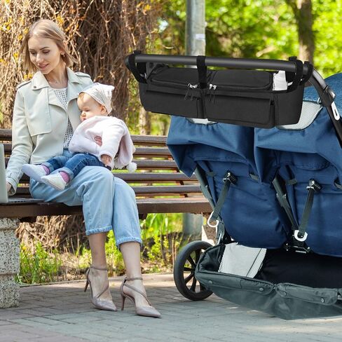 منظم عربة الأطفال المزدوج متوافق مع BOB Duallie، منظم عربة الأطفال المزدوج متوافق مع عربة الأطفال المزدوجة Baby Jogger City Mini GT2، وحدة تحكم الوالدين وحامل أكواب معزول وحقيبة تبريد in Kuwait