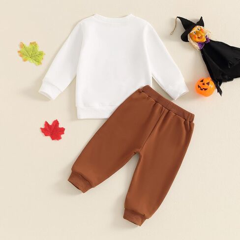 طفل الفتيان قطعتين الزي هالوين طويلة الأكمام اليقطين رسالة البلوز البلوز السراويل ملابس الخريف والشتاء in Kuwait