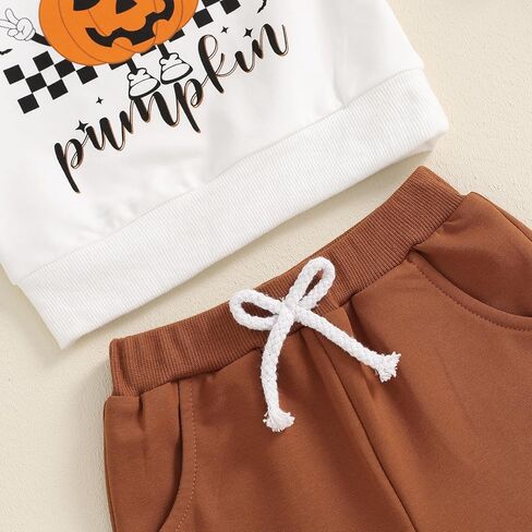 طفل الفتيان قطعتين الزي هالوين طويلة الأكمام اليقطين رسالة البلوز البلوز السراويل ملابس الخريف والشتاء in Kuwait