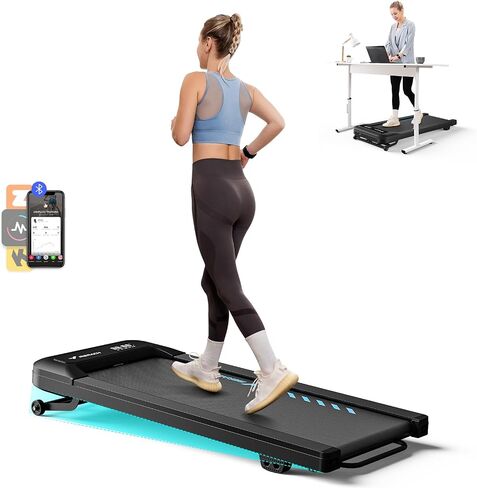 MERACH Under Desk Treadmill,Walking Pad Treadmill 3 in 1 for Home/Office with 265lb Capacity, 2.75HP Portable Walking Treadmill with Magnetic Remote Control, LED Display, Portable Handle in Saudi Arabia