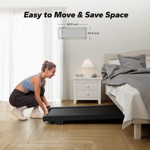 MERACH Under Desk Treadmill,Walking Pad Treadmill 3 in 1 for Home/Office with 265lb Capacity, 2.75HP Portable Walking Treadmill with Magnetic Remote Control, LED Display, Portable Handle in Saudi Arabia
