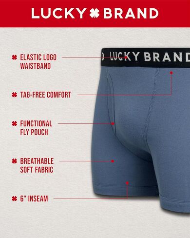 Lucky Brand Men's Underwear – Classic Boxer Briefs (6 Pack) in Saudi Arabia