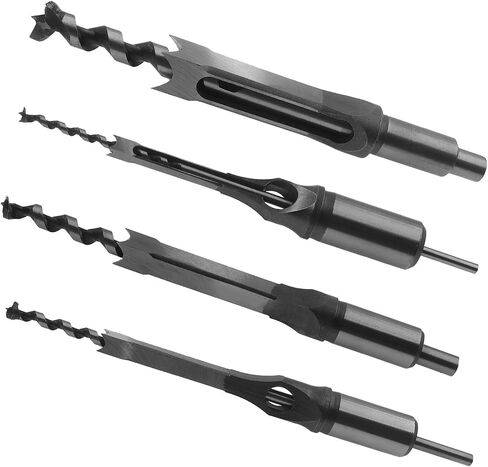 Square Hole Drill Bits Woodworking Square Drill Bits Set，SAFYY Wood Mortising Chisel Countersink Bits，Sharp Hardness Durable Steel Square Hole Drill Bits Set for Woodworking-18mm in Kuwait