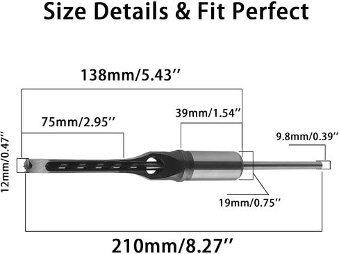 Square Hole Drill Bits Woodworking Square Drill Bits Set，SAFYY Wood Mortising Chisel Countersink Bits，Sharp Hardness Durable Steel Square Hole Drill Bits Set for Woodworking-18mm in Kuwait
