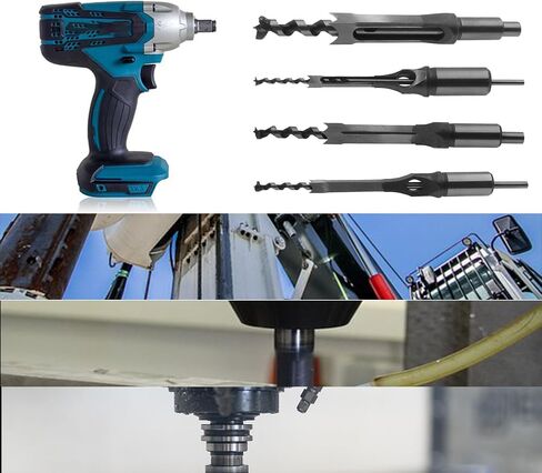 Square Hole Drill Bits Woodworking Square Drill Bits Set，SAFYY Wood Mortising Chisel Countersink Bits，Sharp Hardness Durable Steel Square Hole Drill Bits Set for Woodworking-18mm in Kuwait