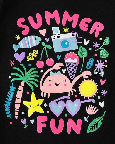 The Children's Place Girls' and Toddler Assorted Everyday Short Sleeve Graphic T-Shirts,multipacks in Saudi Arabia