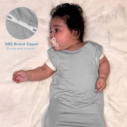 SIMYJOY Summer Sleep Sack 0-6 Months, 0.5 TOG Rayon Made From Bamboo Sleep Sack Lightweight Soft Toddler Wearable Blanket, Classic Gray in Saudi Arabia