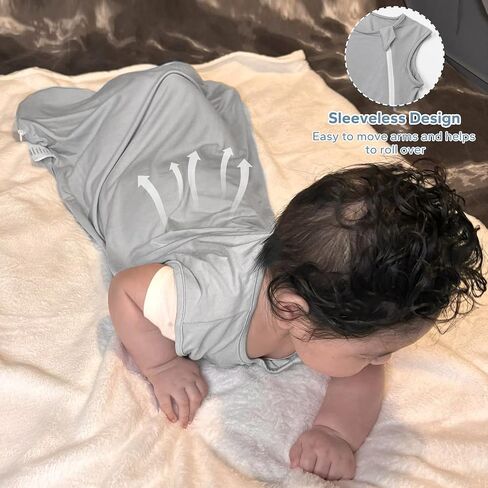 SIMYJOY Summer Sleep Sack 0-6 Months, 0.5 TOG Rayon Made From Bamboo Sleep Sack Lightweight Soft Toddler Wearable Blanket, Classic Gray in Saudi Arabia