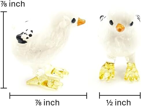 WitnyStore Tiny 2" High Yellow Brown Sitting Rooster Figurine - Miniature Hand Blown Painted Glass Chicken Hen Chicks Fowl Birds Crystal Animals Decorative Collectible Figurines Home Décor Gifts in Saudi Arabia