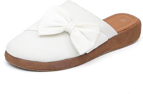 getmorebeauty Women's Cute Bow Mules Platform Clogs Closed Toe Slip-on Wedge Slides Sandals Summer Shoes in Saudi Arabia