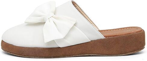 getmorebeauty Women's Cute Bow Mules Platform Clogs Closed Toe Slip-on Wedge Slides Sandals Summer Shoes in Saudi Arabia