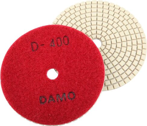 DAMO Diamond Polishing Pads 4 inch Dry Set of 7 + Back Holder for Marble Granite Concrete Countertop Floor in Kuwait