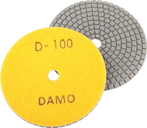 DAMO Diamond Polishing Pads 4 inch Dry Set of 7 + Back Holder for Marble Granite Concrete Countertop Floor in Kuwait